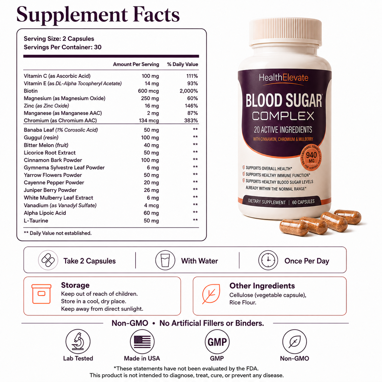 Blood Sugar Complex - 940 mg